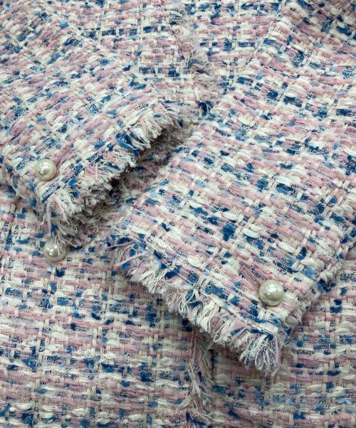 ANAYI（アナイ）ANAYI (アナイ) ツイードジャケット ピンク サイズ:36の古着・服飾アイテム