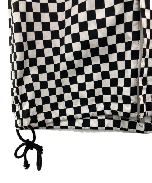 TAO COMME des GARCONS（タオ コムデギャルソン）TAO COMME des GARCONS (タオ コムデギャルソン) チェックフーデッドサイドラインコート ブラック×ホワイト サイズ:Sの古着・服飾アイテム