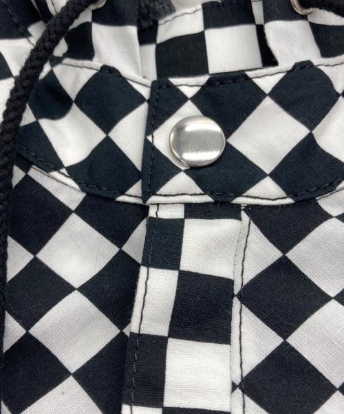 TAO COMME des GARCONS（タオ コムデギャルソン）TAO COMME des GARCONS (タオ コムデギャルソン) チェックフーデッドサイドラインコート ブラック×ホワイト サイズ:Sの古着・服飾アイテム