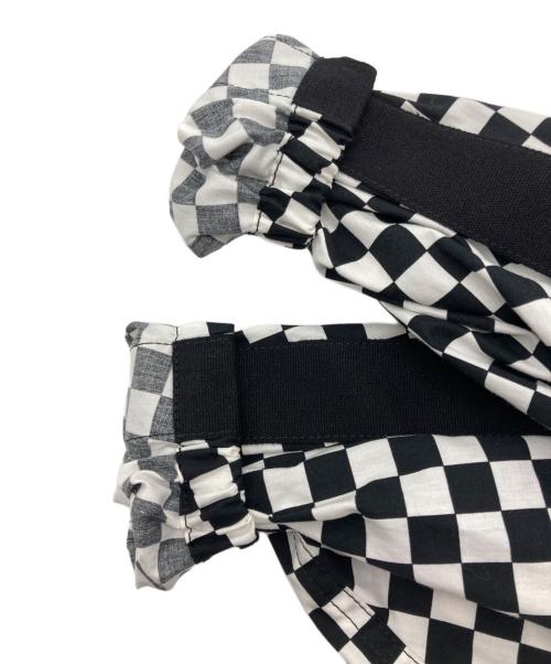 TAO COMME des GARCONS（タオ コムデギャルソン）TAO COMME des GARCONS (タオ コムデギャルソン) チェックフーデッドサイドラインコート ブラック×ホワイト サイズ:Sの古着・服飾アイテム