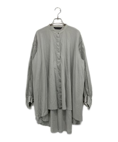mizuiro-ind（ミズイロインド）mizuiro-ind (ミズイロインド) ピンタックパフスリーブシャツ グレー サイズ:FREEの古着・服飾アイテム