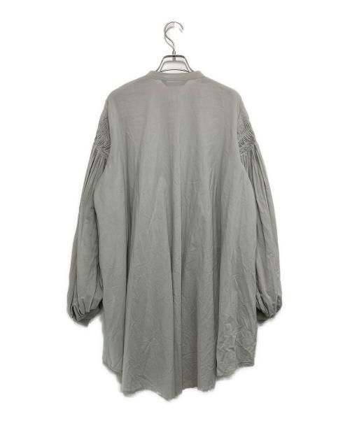 mizuiro-ind（ミズイロインド）mizuiro-ind (ミズイロインド) ピンタックパフスリーブシャツ グレー サイズ:FREEの古着・服飾アイテム
