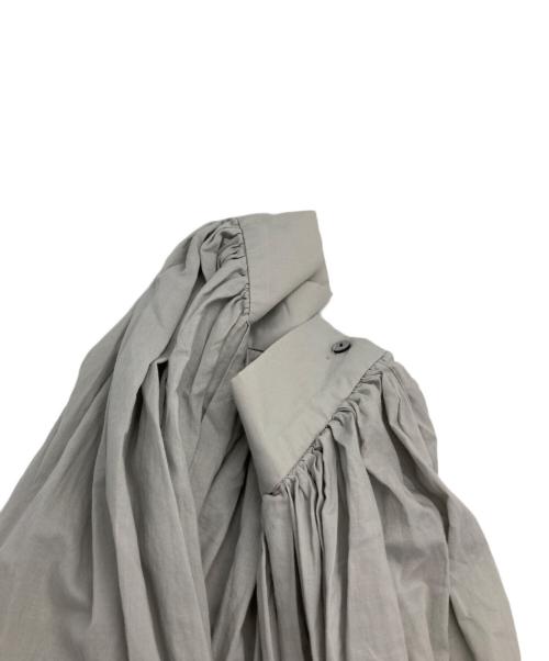 mizuiro-ind（ミズイロインド）mizuiro-ind (ミズイロインド) ピンタックパフスリーブシャツ グレー サイズ:FREEの古着・服飾アイテム