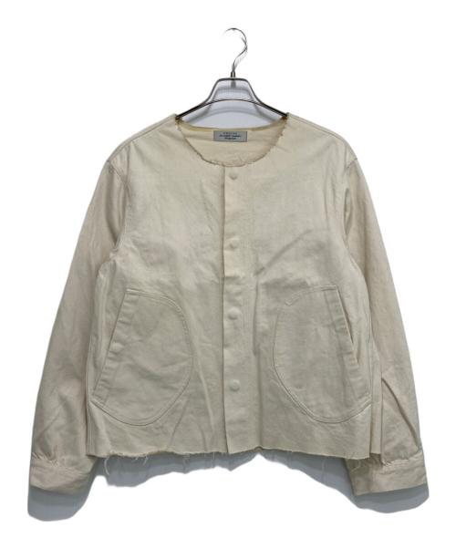 UNUSED（アンユーズド）UNUSED (アンユーズド) カットオフノーカラージャケット アイボリー サイズ:3の古着・服飾アイテム
