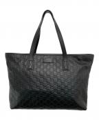 GUCCIグッチ）の古着「GGシマ レザー トートバッグ」｜ブラック