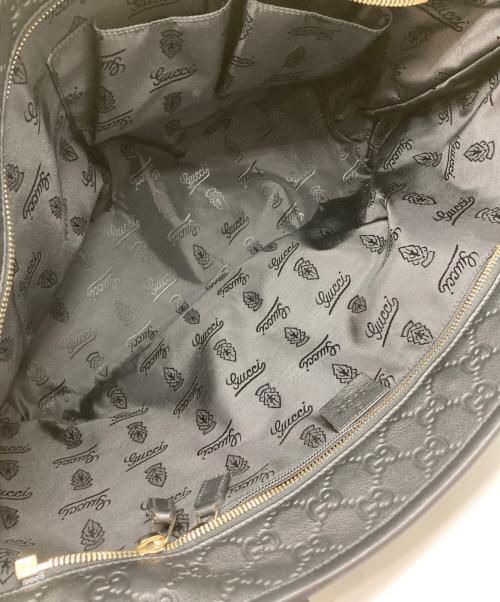 GUCCI（グッチ）GUCCI (グッチ) GGシマ レザー トートバッグ ブラックの古着・服飾アイテム
