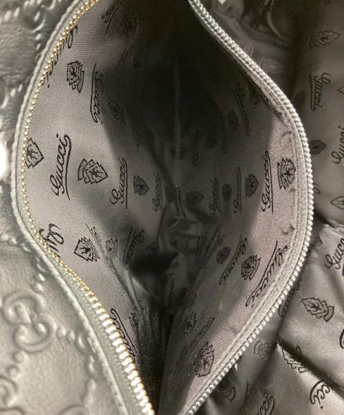 GUCCI（グッチ）GUCCI (グッチ) GGシマ レザー トートバッグ ブラックの古着・服飾アイテム