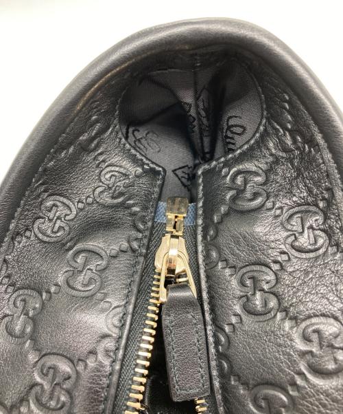 GUCCI（グッチ）GUCCI (グッチ) GGシマ レザー トートバッグ ブラックの古着・服飾アイテム