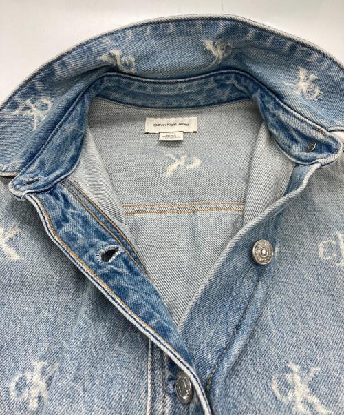 Calvin Klein Jeans（カルバンクラインジーンズ）Calvin Klein Jeans (カルバンクラインジーンズ) Distressed Indigo Denim Shirt Dress ディストレスド インディゴ デニム シャツドレス ライトインディゴ サイズ:Ｓの古着・服飾アイテム