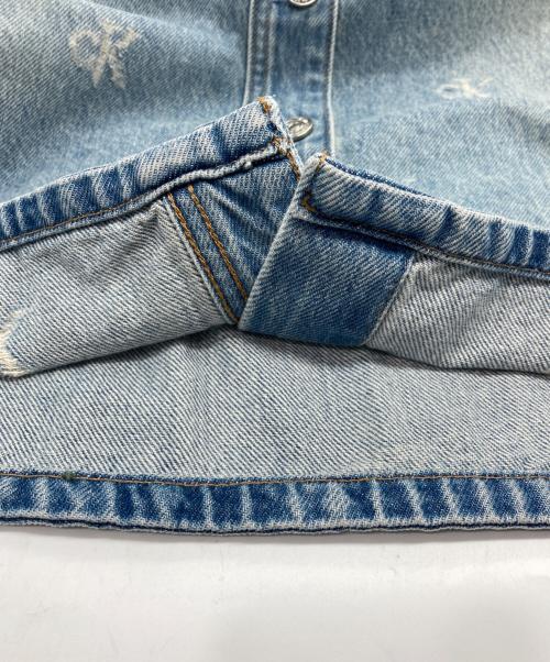 Calvin Klein Jeans（カルバンクラインジーンズ）Calvin Klein Jeans (カルバンクラインジーンズ) Distressed Indigo Denim Shirt Dress ディストレスド インディゴ デニム シャツドレス ライトインディゴ サイズ:Ｓの古着・服飾アイテム