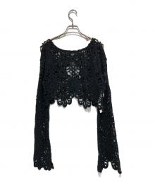 Ameri（アメリ）の古着「MEDI FLOWER SAINT LACE TOP」｜ブラック