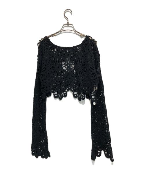 Ameri（アメリ）AMERI (アメリ) MEDI FLOWER SAINT LACE TOP ブラック サイズ:Fの古着・服飾アイテム