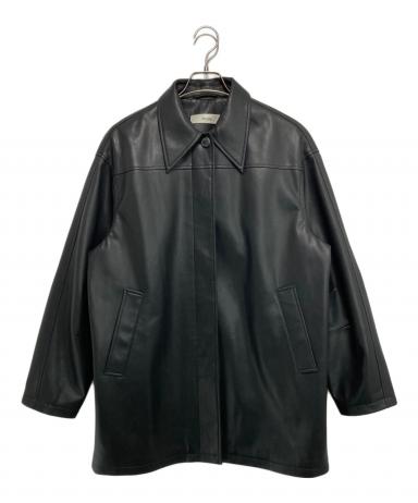 中古・古着通販】anuke (アンヌーク) Ecoleather Over Jacket ブラック
