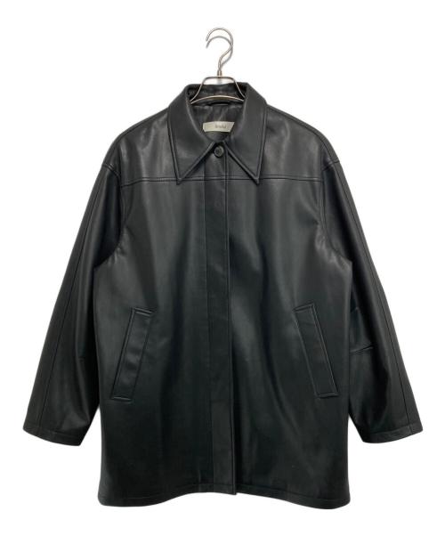 anuke（アンヌーク）anuke (アンヌーク) Ecoleather Over Jacket ブラック サイズ:38の古着・服飾アイテム