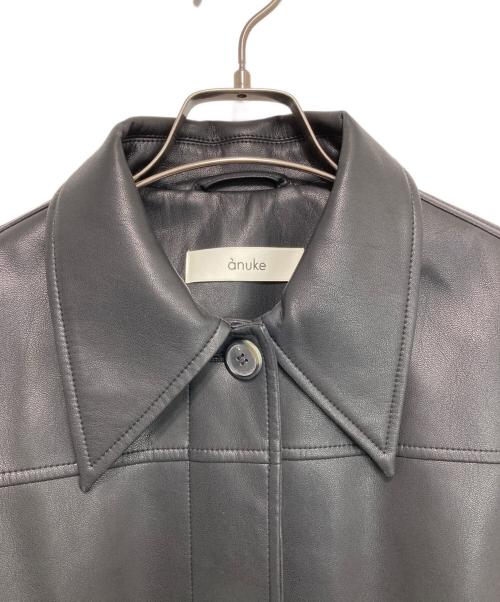 anuke（アンヌーク）anuke (アンヌーク) Ecoleather Over Jacket ブラック サイズ:38の古着・服飾アイテム