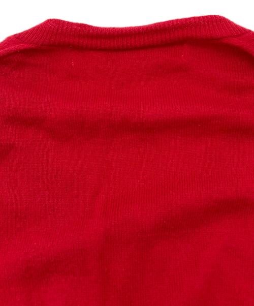 PLAY COMME des GARCONS（プレイコムデギャルソン）PLAY COMME des GARCONS (プレイコムデギャルソン) LOGO PATCH COTTON KNIT CARDIGAN レッド サイズ:Sの古着・服飾アイテム