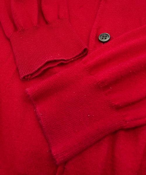 PLAY COMME des GARCONS（プレイコムデギャルソン）PLAY COMME des GARCONS (プレイコムデギャルソン) LOGO PATCH COTTON KNIT CARDIGAN レッド サイズ:Sの古着・服飾アイテム