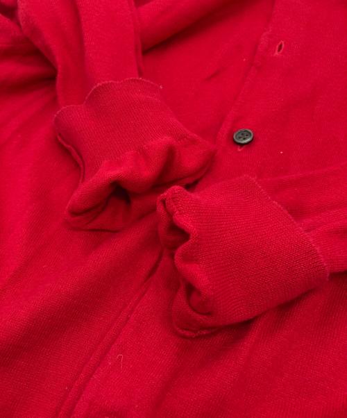 PLAY COMME des GARCONS（プレイコムデギャルソン）PLAY COMME des GARCONS (プレイコムデギャルソン) LOGO PATCH COTTON KNIT CARDIGAN レッド サイズ:Sの古着・服飾アイテム