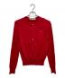 PLAY COMME des GARCONS（プレイコムデギャルソン）の古着「LOGO PATCH COTTON KNIT CARDIGAN」｜レッド