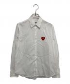 PLAY COMME des GARCONSプレイコムデギャルソン）の古着「Shirt With Red Emblem シャツレッドエンブレム」｜ホワイト