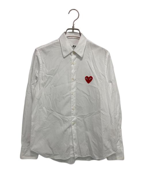 PLAY COMME des GARCONS（プレイコムデギャルソン）PLAY COMME des GARCONS (プレイコムデギャルソン) Shirt With Red Emblem シャツレッドエンブレム ホワイト サイズ:xxsの古着・服飾アイテム