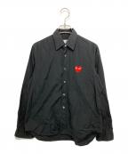PLAY COMME des GARCONSプレイコムデギャルソン）の古着「ハートワッペンシャツ」｜ブラック