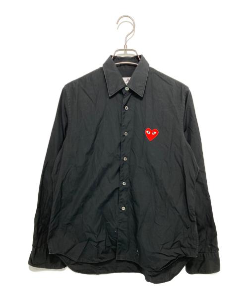 PLAY COMME des GARCONS（プレイコムデギャルソン）PLAY COMME des GARCONS (プレイコムデギャルソン) ハートワッペンシャツ ブラック サイズ:xxsの古着・服飾アイテム