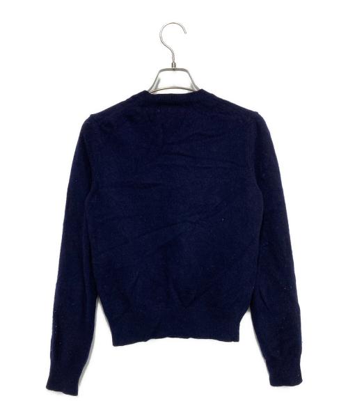 PLAY COMME des GARCONS（プレイコムデギャルソン）PLAY COMME des GARCONS (プレイコムデギャルソン) Round Neck Cardigan With White Emblem Navy ネイビー サイズ:Sの古着・服飾アイテム