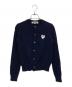 PLAY COMME des GARCONS（プレイコムデギャルソン）の古着「Round Neck Cardigan With White Emblem Navy」｜ネイビー