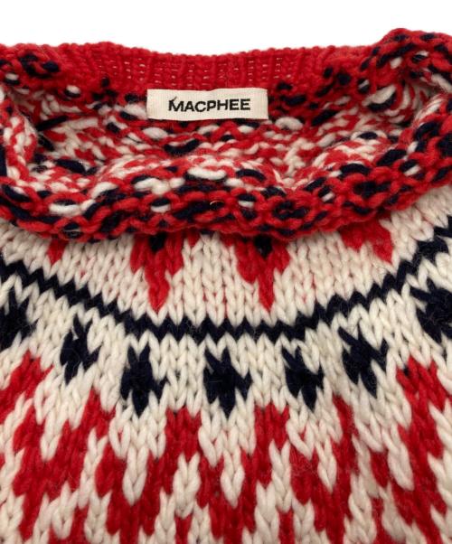 MACPHEE（マカフィー）MACPHEE (マカフィー) ハンドロピ クルーネックプルオーバー レッド サイズ:Ｓの古着・服飾アイテム
