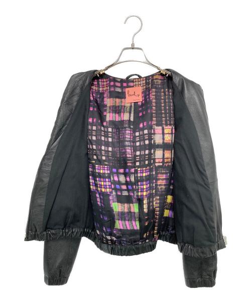 PAUL SMITH（ポールスミス）PAUL SMITH (ポールスミス) フーデッドレザージャケット ブラック サイズ:40の古着・服飾アイテム
