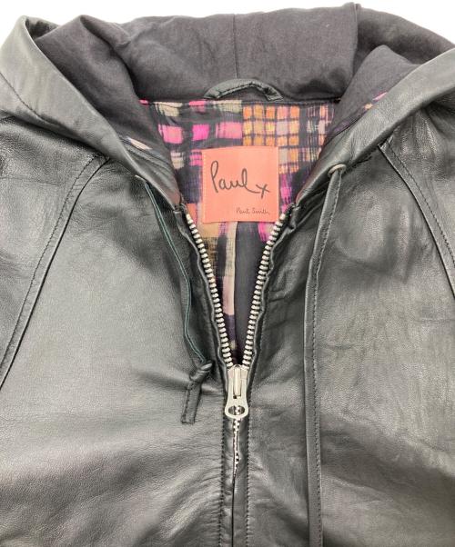 PAUL SMITH（ポールスミス）PAUL SMITH (ポールスミス) フーデッドレザージャケット ブラック サイズ:40の古着・服飾アイテム
