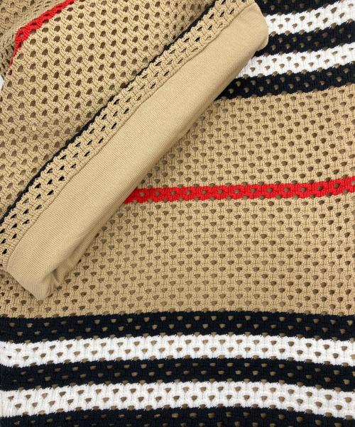 BURBERRY LONDON（バーバリーロンドン）BURBERRY LONDON (バーバリーロンドン) Icon Stripe Pointelle Knit Shorts アイコンストライプポインテールニットショーツ ベージュ サイズ:XSの古着・服飾アイテム