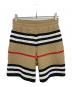 BURBERRY LONDON（バーバリーロンドン）の古着「Icon Stripe Pointelle Knit Shorts アイコンストライプポインテールニットショーツ」｜ベージュ