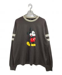 WIND AND SEA（ウィンダンシー）の古着「MICKEY/line ls tee ミッキーラインT」｜ブラウン