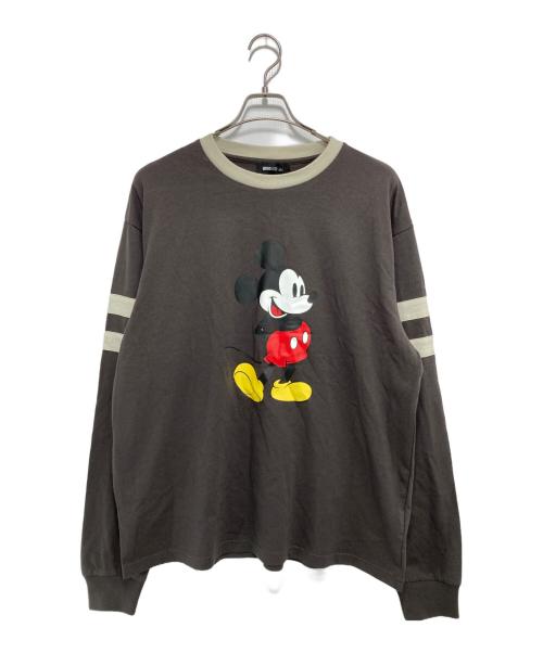 WIND AND SEA（ウィンダンシー）WIND AND SEA (ウィンダンシー) MICKEY/line ls tee ミッキーラインT ブラウン サイズ:Mの古着・服飾アイテム