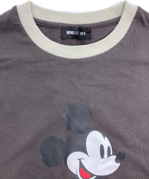 WIND AND SEA（ウィンダンシー）WIND AND SEA (ウィンダンシー) MICKEY/line ls tee ミッキーラインT ブラウン サイズ:Mの古着・服飾アイテム