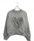 POPPYポピー）の古着「Heart gathered sweatshirt ハートギャザースウェットシャツ」｜グレー