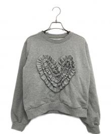POPPY（ポピー）の古着「Heart gathered sweatshirt ハートギャザースウェットシャツ」｜グレー