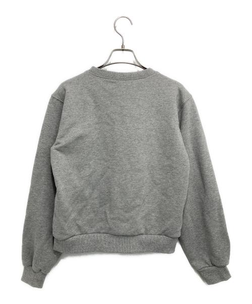 POPPY（ポピー）POPPY (ポピー) Heart gathered sweatshirt ハートギャザースウェットシャツ グレーの古着・服飾アイテム