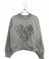POPPY（ポピー）の古着「Heart gathered sweatshirt ハートギャザースウェットシャツ」｜グレー