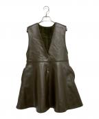 Ameriアメリ）の古着「BOA V NECK REVERSIBLE PEPLUM VEST」｜カーキ