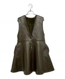 Ameri（アメリ）の古着「BOA V NECK REVERSIBLE PEPLUM VEST」｜カーキ