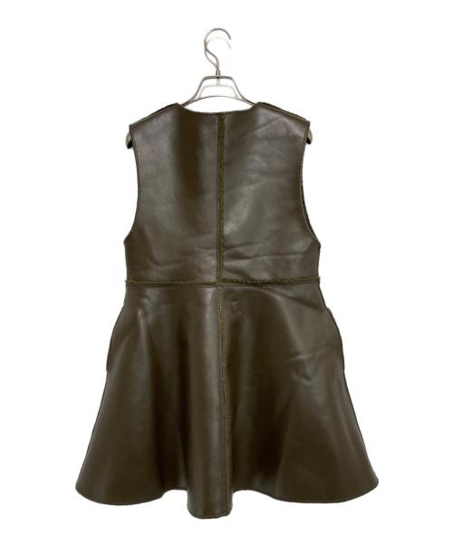 Ameri（アメリ）Ameri (アメリ) BOA V NECK REVERSIBLE PEPLUM VEST カーキ サイズ:Ｓの古着・服飾アイテム