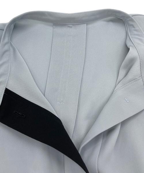 icB（アイシービー）icB (アイシービー) BackSatinAmunzen 5分袖バンドカラーブラウス スカイブルー サイズ:XSの古着・服飾アイテム
