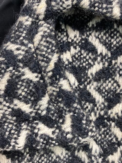 MaxMara（マックスマーラ）MaxMara (マックスマーラ) 総柄ウール混コート ブラック×アイボリー サイズ:Mの古着・服飾アイテム