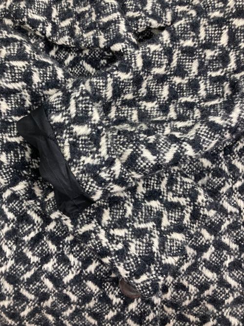 MaxMara（マックスマーラ）MaxMara (マックスマーラ) 総柄ウール混コート ブラック×アイボリー サイズ:Mの古着・服飾アイテム