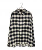 RRL×Ron Hermanダブルアールエル×ロンハーマン）の古着「リネン混チェックシャツ」｜ブラック×アイボリー
