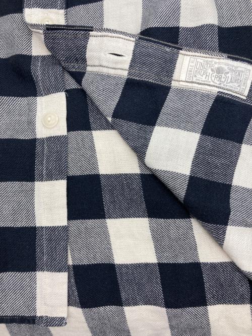 RRL（ダブルアールエル）RRL (ダブルアールエル) Ron Herman (ロンハーマン) リネン混チェックシャツ ブラック×アイボリー サイズ:XXLの古着・服飾アイテム