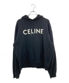 CELINE（セリーヌ）の古着「ロゴ スウェットプルオーバーパーカー」｜ブラック